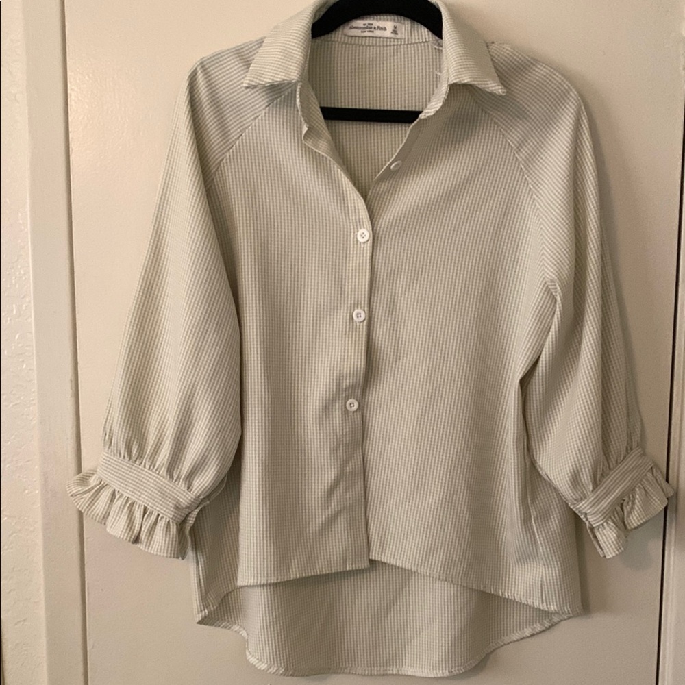 Abercrombie & Fitch Olive Striped Shirt